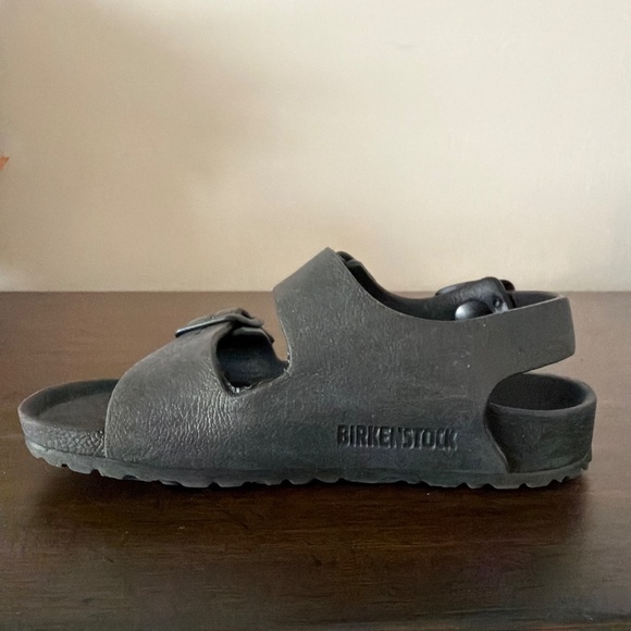 Birkenstock Black Rubber Kids Sandals 2 Straps Size 27 (youth 9-9.5) - Picture 8 of 10
